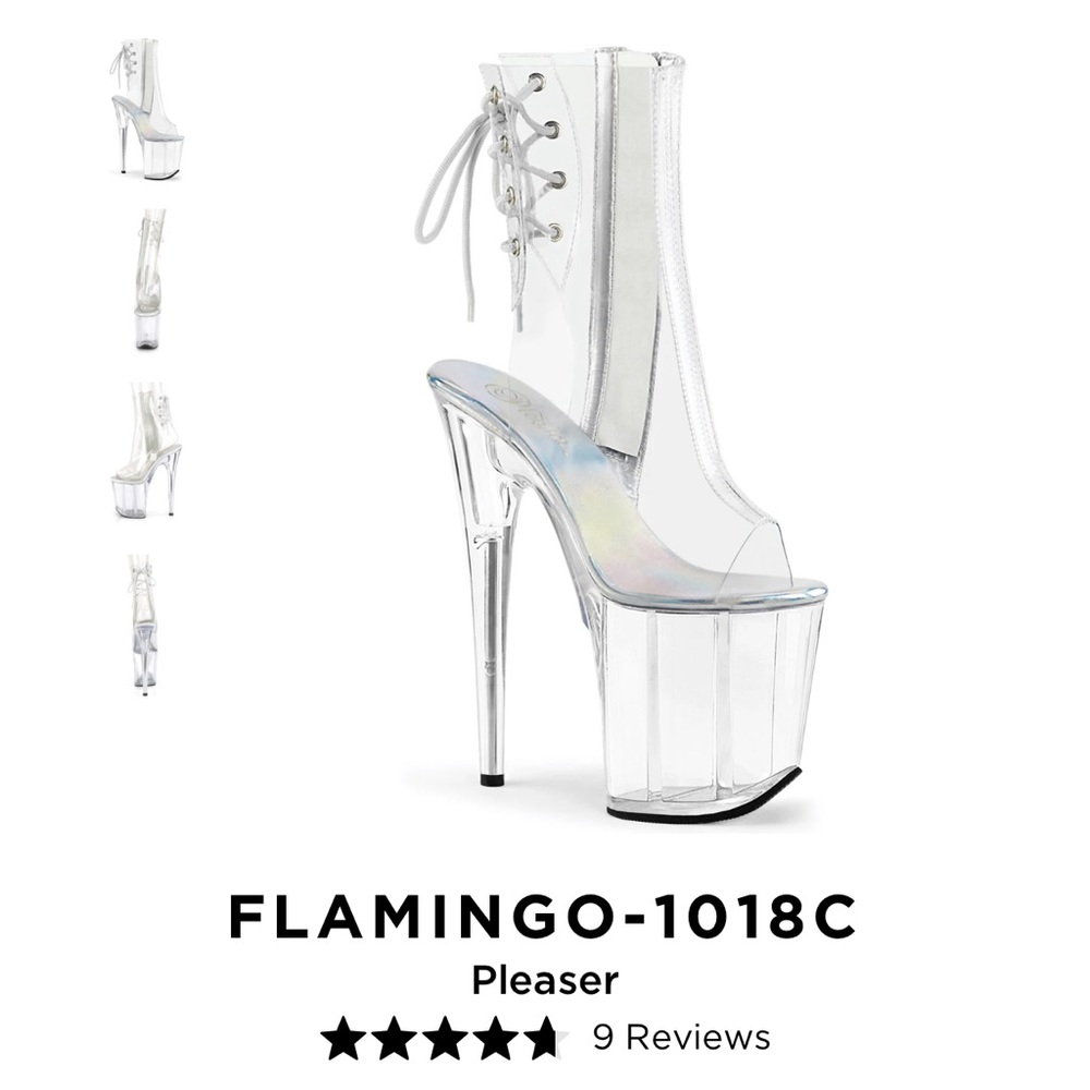 Silver clear heels